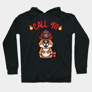 Cute hamster is a firefighter Hoodie